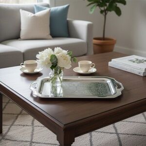 Large Vintage Wm. A. Rogers Canada Silver Plate on Copper Tray  Model 285  50x30